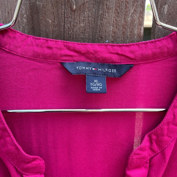 TOMMY HILFIGER  | Women’s Fuchsia Long Sleeve Blouse - Picture 3 of 5